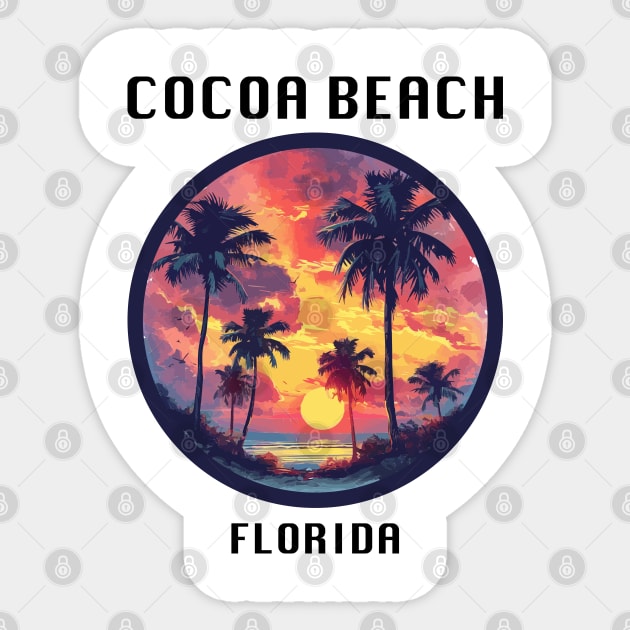 Cocoa Beach Florida (with Black Lettering) Sticker by VelvetRoom